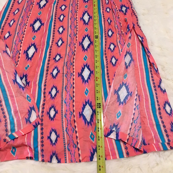 JUST BE Aztec print Long Maxi SKIRT Slits XL - Picture 7 of 10